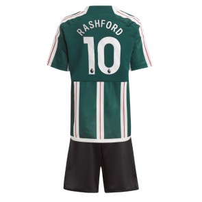 Manchester United Marcus Rashford #10 Dětské Venkovní dres komplet 2023-24 Krátký Rukáv (+ trenýrky)
